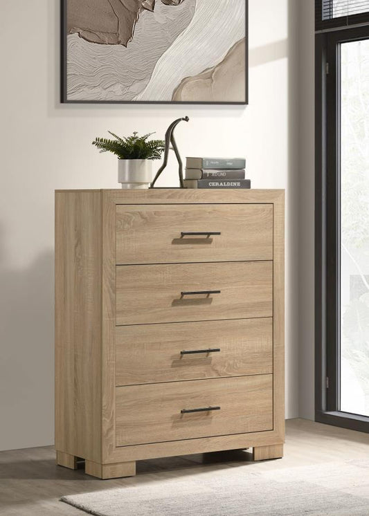Arielle - 4 - Drawer Bedroom Chest Of Drawers - Light Oak Accent Chests by Coaster Fine Furniture - Walls Furniture & Mattress