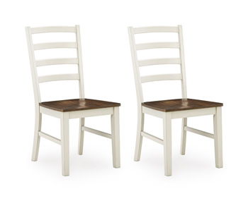 Brinfern - Dining Room Side Chair (Set of 2) - Brown / Antique White Chair Sets by Signature Design by Ashley® - Walls Furniture & Mattress