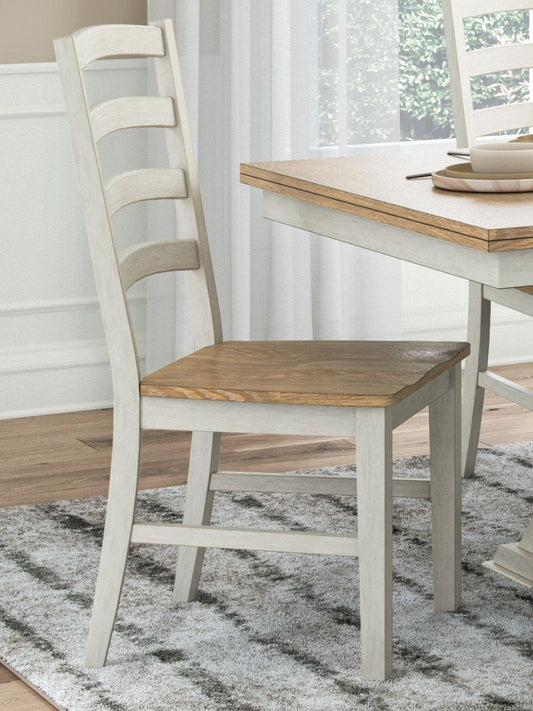 Purlaney - Antique White / Natural - Dining Room Side Chair (Set of 2) Chair Sets by Signature Design by Ashley® - Walls Furniture & Mattress