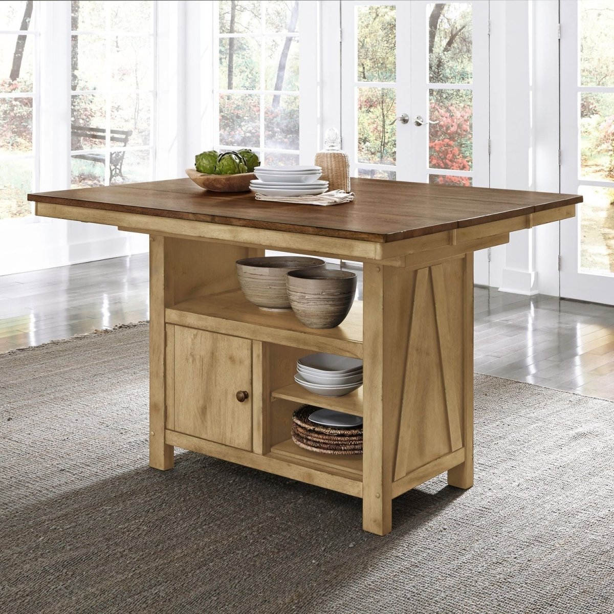 Lindsey Farm - Gathering Table Set - Natural & Brown Counter Tables by Liberty Furniture - Walls Furniture & Mattress