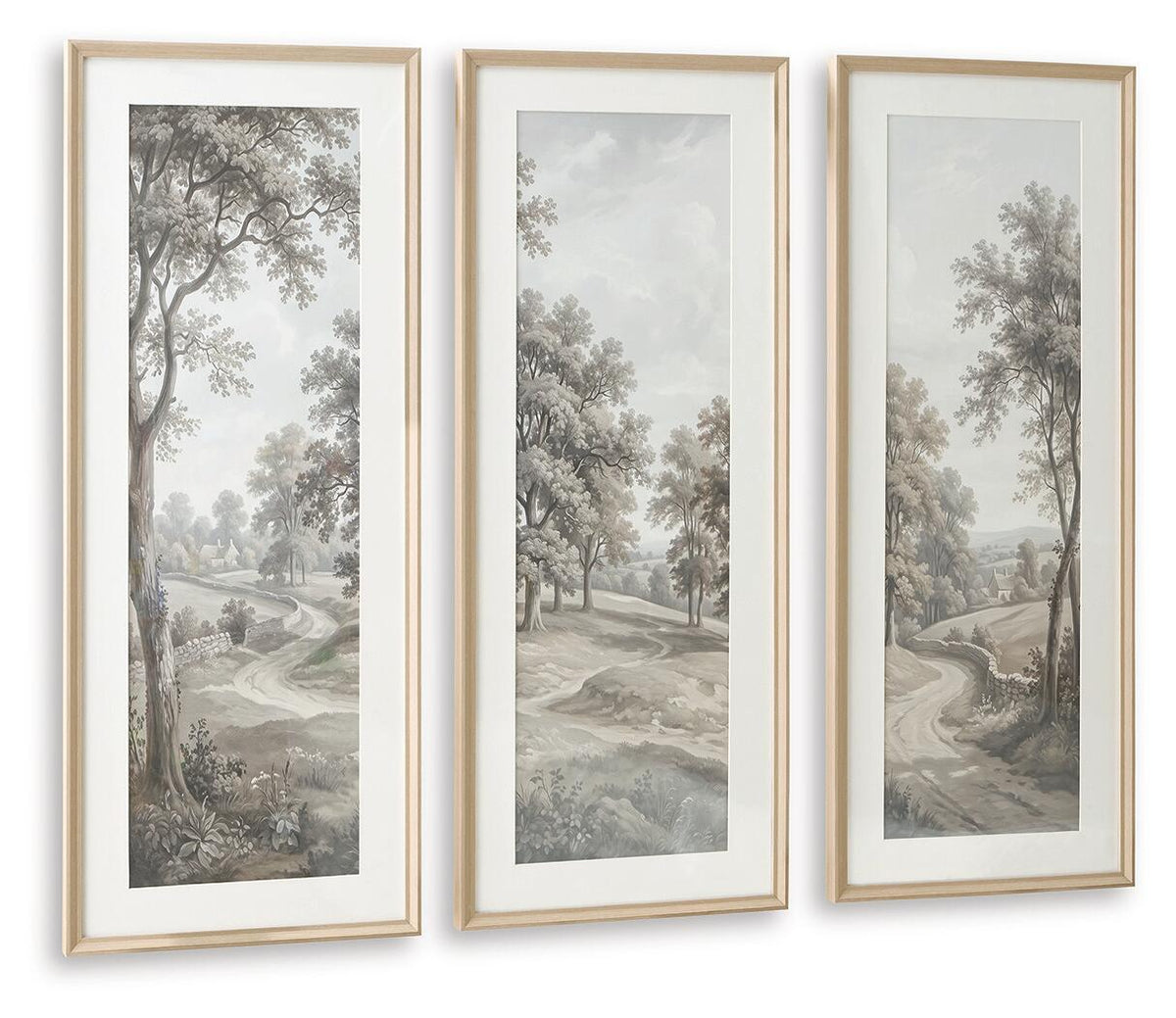 Dixonburg - Wall Art Set (Set of 3) - Taupe / Gray Framed Print Sets by Signature Design by Ashley® - Walls Furniture & Mattress