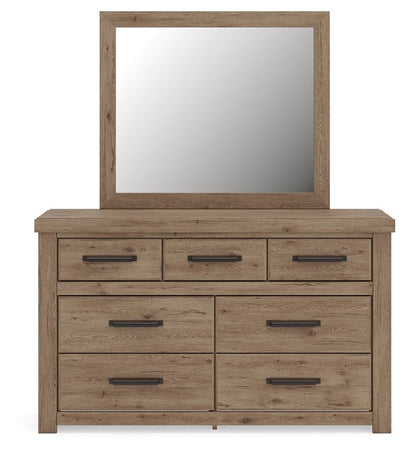 Oliandon - 3 Pc. - Queen Panel Bed, Dresser And Mirror - Light Brown 3 Piece Bedroom Sets by Signature Design by Ashley® - Walls Furniture & Mattress