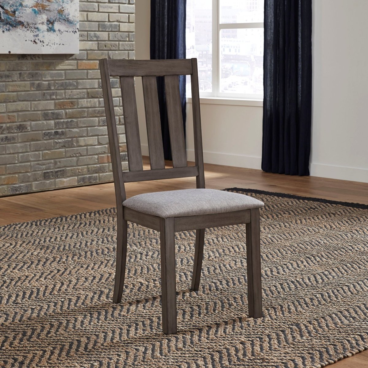 Tanners Creek - Slat Back Side Chair - Dark Gray Side Chairs by Liberty Furniture - Walls Furniture & Mattress