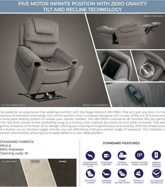 iNFI ELITE Arula Elephant Large Infinite Position Lift Chair
