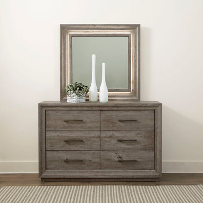 Horizons - Dresser & Mirror - Gray Dresser & Mirror by Liberty Furniture - Walls Furniture & Mattress