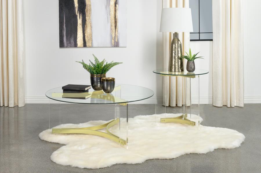 Janessa - Acrylic Coffee And End Table Set Table Sets by Coaster Fine Furniture - Walls Furniture & Mattress