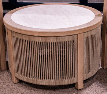 Spooners Cove - Beige - Round Cocktail Table Coffee Tables by Signature Design by Ashley® - Walls Furniture & Mattress