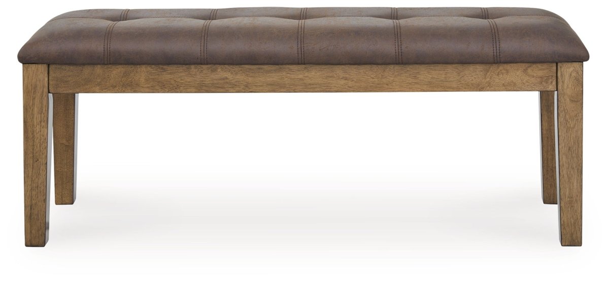 Urbinforte - Large Upholstered Dining Room Bench - Light Brown Upholstered Benches by Signature Design by Ashley® - Walls Furniture & Mattress