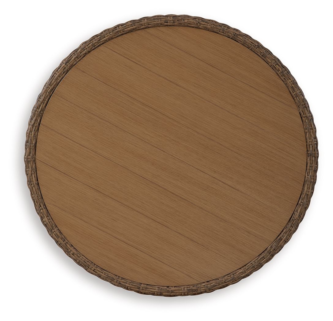 Double Point - Round Cocktail Table - Beige Coffee Tables by Signature Design by Ashley® - Walls Furniture & Mattress