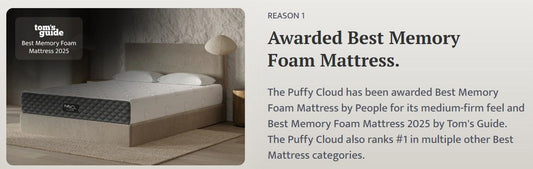 Puffy Cloud Cal King Memory Foam Mattress Memory Foam Mattresses by Puffy - Walls Furniture & Mattress