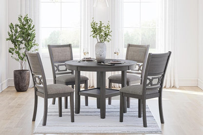 Wrenning - Dining Room Table Set (Set of 5) - Gray 5 Piece Dining Room Sets by Signature Design by Ashley® - Walls Furniture & Mattress