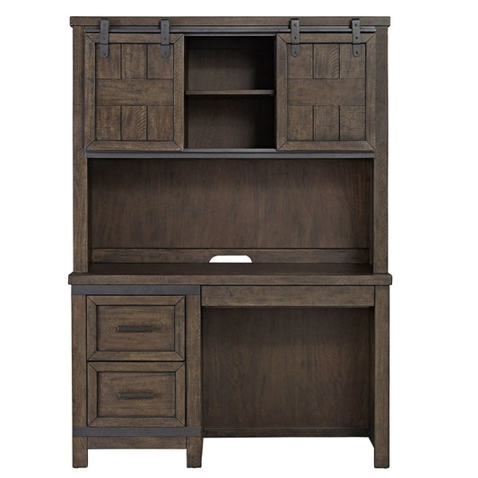 Thornwood Hills - 2 Piece Desk Set - Dark Brown Student Desks by Liberty Furniture - Walls Furniture & Mattress