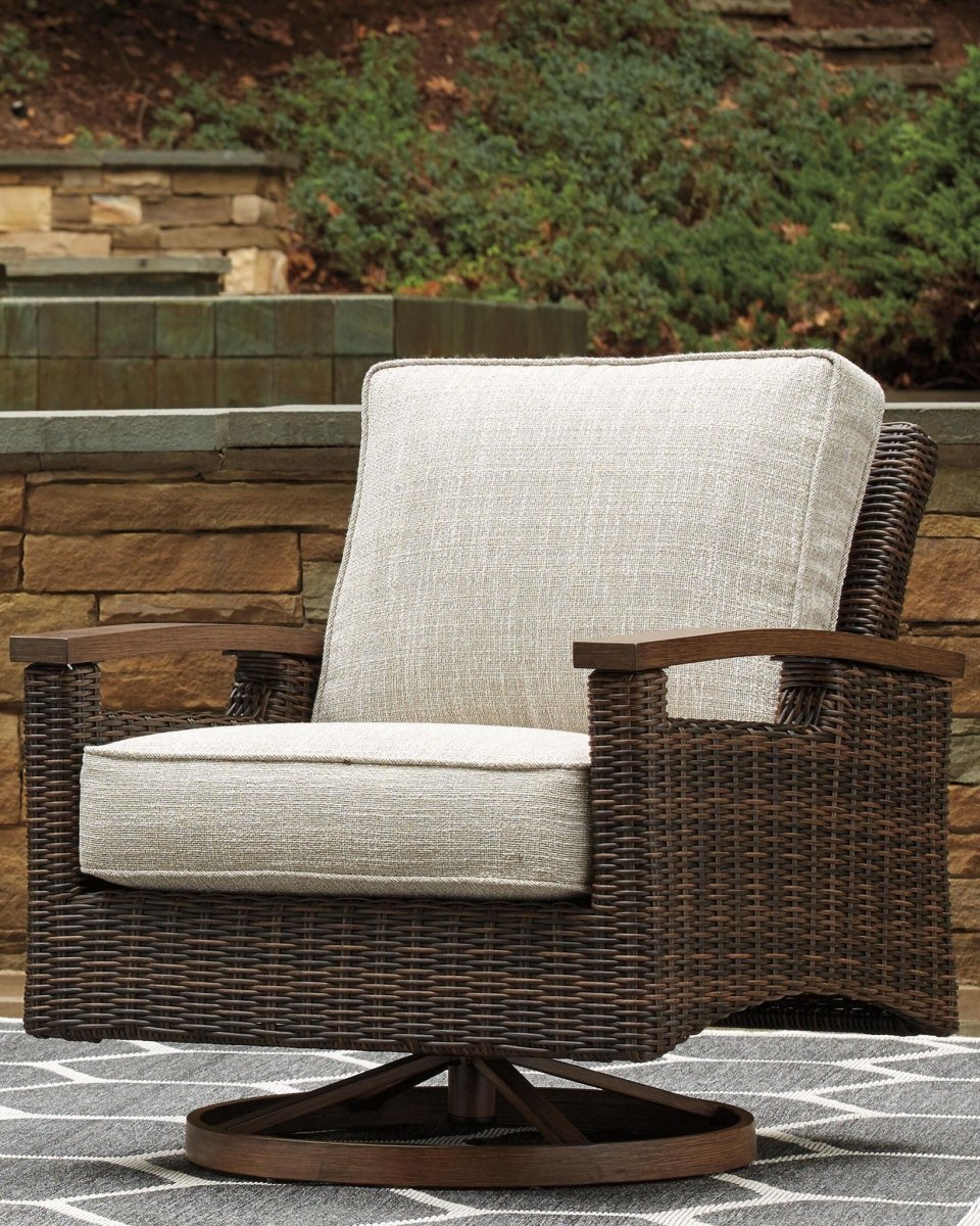 Paradise Trail - Swivel Lounge Chair (Set of 2) - Medium Brown Chair Sets by Signature Design by Ashley® - Walls Furniture & Mattress