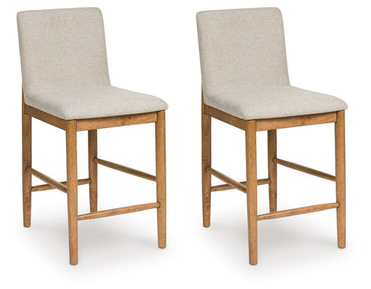 Isanti - Light Brown - Upholstered Barstool (Set of 2) Stool Sets by Millennium® by Ashley - Walls Furniture & Mattress