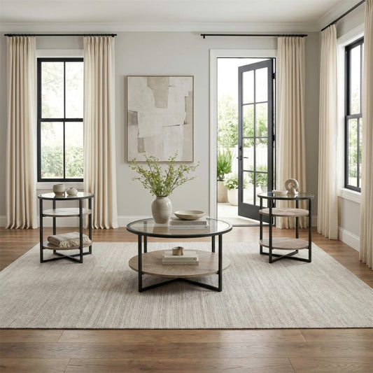 Paran Place - 3 Piece Table Set (Cocktail Table & 2 End Tables) - Natural Table Sets by Liberty Furniture - Walls Furniture & Mattress