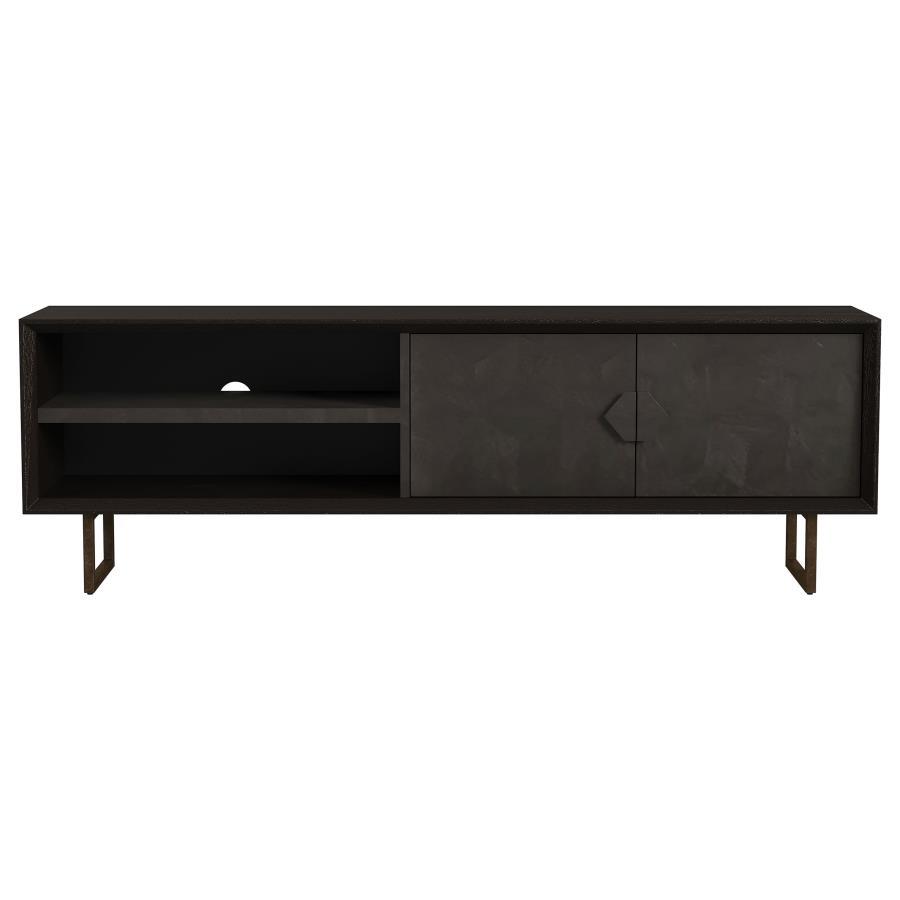 Marsden - 2 Door Mango Wood TV Stand - Charcoal Black TV Stands by Coaster Fine Furniture - Walls Furniture & Mattress