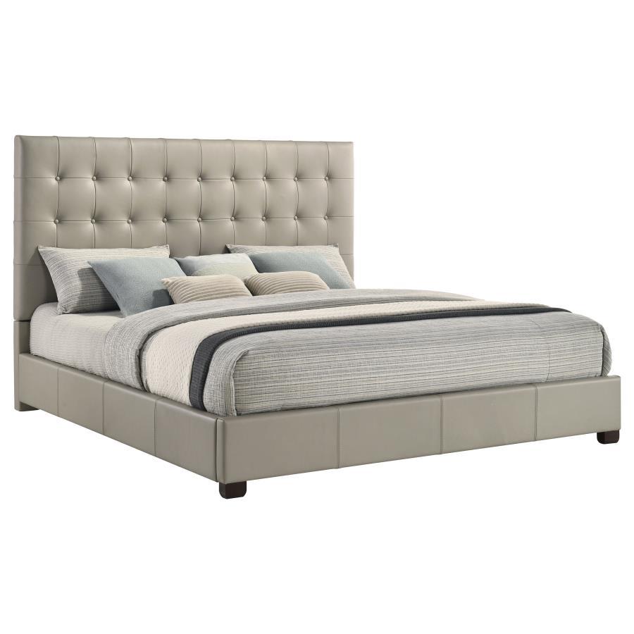 Medley - Genuine Leather Platform Bed Upholstered Beds by Coaster Fine Furniture - Walls Furniture & Mattress