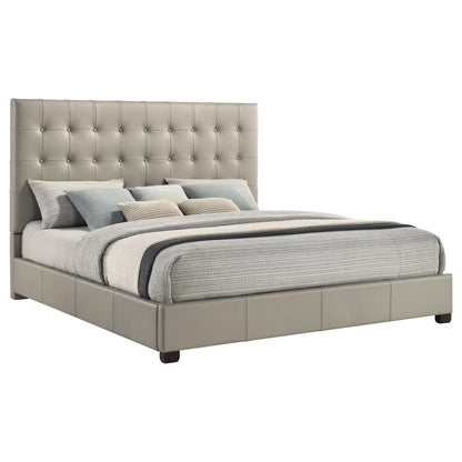 Medley - Genuine Leather Platform Bed Upholstered Beds by Coaster Fine Furniture - Walls Furniture & Mattress