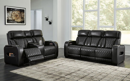 Boyington - 2 Pc. - Power Reclining Sofa And Loveseat - Black Reclining Sofas & Loveseats by Signature Design by Ashley® - Walls Furniture & Mattress