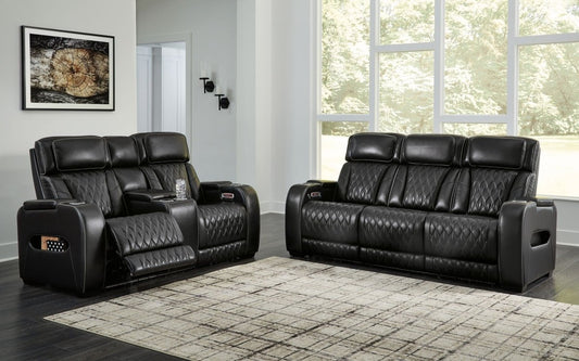 Boyington - 2 Pc. - Power Reclining Sofa And Loveseat - Black Reclining Sofas & Loveseats by Signature Design by Ashley® - Walls Furniture & Mattress