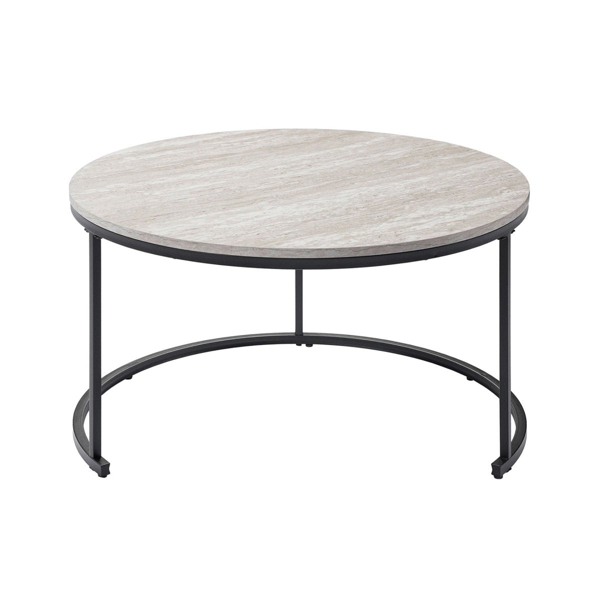 Forma - 4 Piece Occasional Set (1 Coffee, 1 Large End Table & 1 Stool, 1 Small End Table) - Black / White / Gray Table Sets by New Classic - Walls Furniture & Mattress