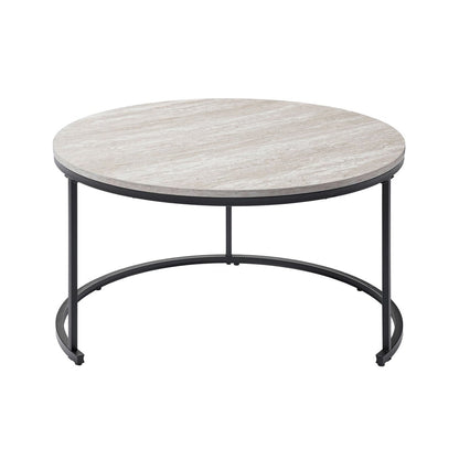 Forma - 4 Piece Occasional Set (1 Coffee, 1 Large End Table & 1 Stool, 1 Small End Table) - Black / White / Gray Table Sets by New Classic - Walls Furniture & Mattress