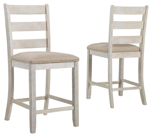 Skempton - Upholstered Barstool (Set of 2) - White Stool Sets by Signature Design by Ashley® - Walls Furniture & Mattress