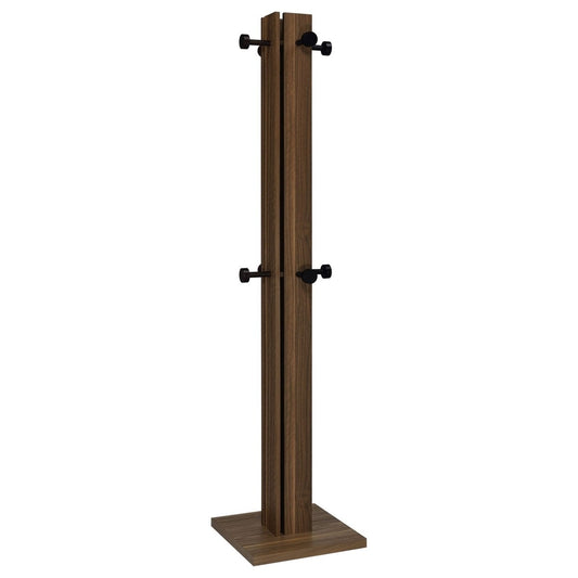 Rikkie - Coat Rack And Mirror - Walnut Freestanding Coat Racks by Coaster Fine Furniture - Walls Furniture & Mattress