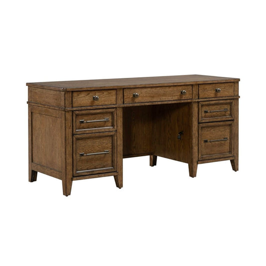 Carolina Park - Jr Executive Credenza - Brown Credenzas by Liberty Furniture - Walls Furniture & Mattress