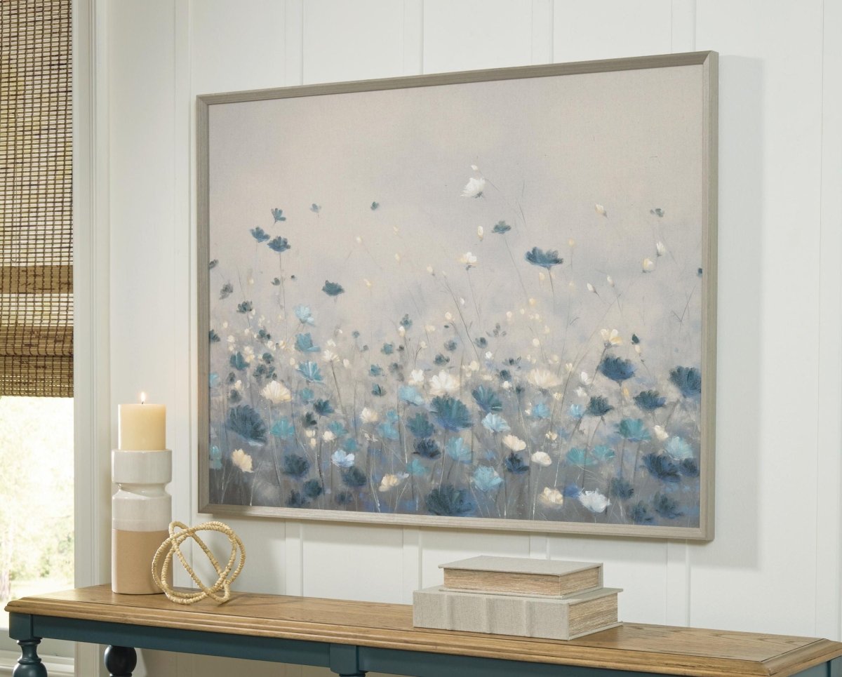 Claydale - Wall Art - Gray / Blue / White Canvas Art by Signature Design by Ashley® - Walls Furniture & Mattress