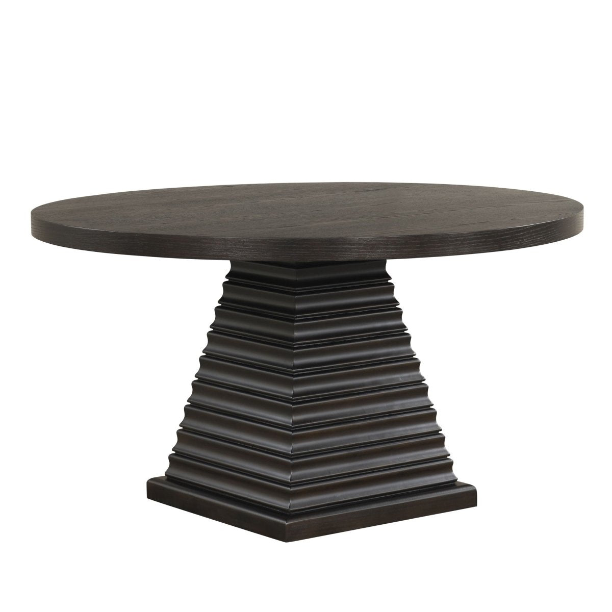 Plateau - 54" Round Dining Table - Top & Base - Dark Brown Dining Tables by New Classic - Walls Furniture & Mattress