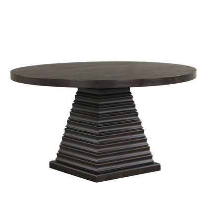 Plateau - 54" Round Dining Table - Top & Base - Dark Brown Dining Tables by New Classic - Walls Furniture & Mattress