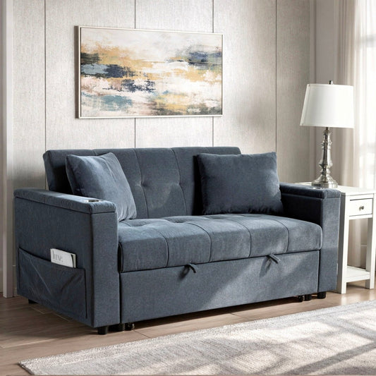 Selby - Pop - Up Sleeper Sofa - Blue Sleeper Sofas by New Classic - Walls Furniture & Mattress