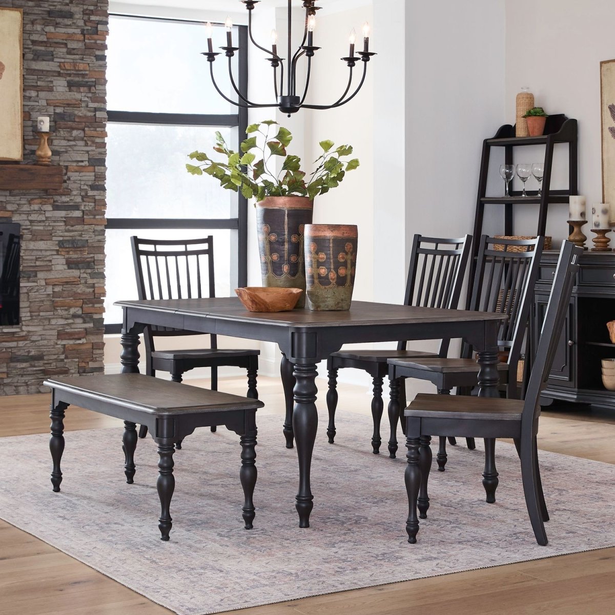 Magnolia Manor - Leg Table Set 5 Piece Dining Room Sets by Liberty Furniture - Walls Furniture & Mattress