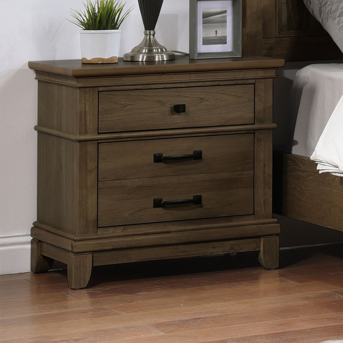 Sunstone - Nightstand - Walnut Accent Nightstands by New Classic - Walls Furniture & Mattress