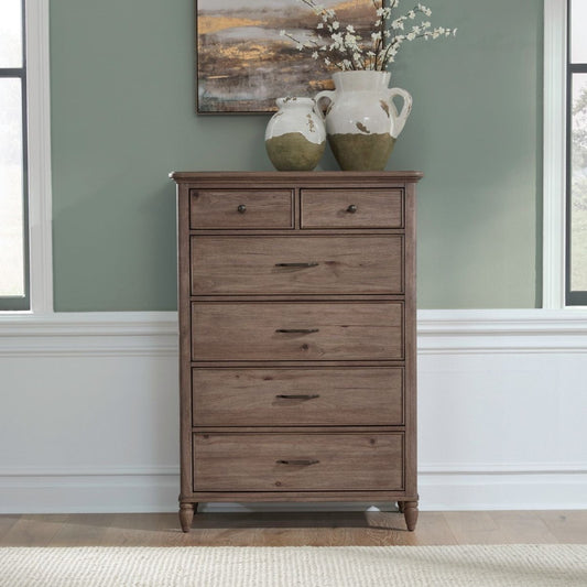 Hickory Grove - 6 Drawer Chest - Heirloom Brown Accent Chests by Liberty Furniture - Walls Furniture & Mattress