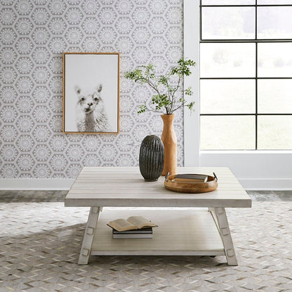 Modern Farmhouse - Oversized Square Cocktail Table Cocktail Tables by Liberty Furniture - Walls Furniture & Mattress