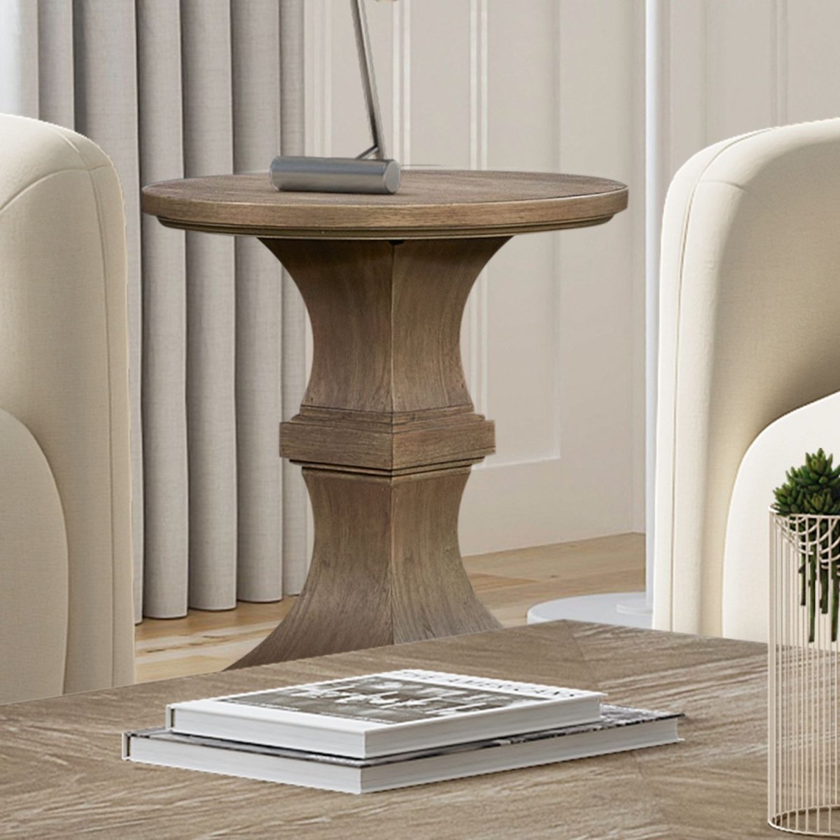 Artisan Home - Round Chairside Table - Brown Chair Side Tables by Liberty Furniture - Walls Furniture & Mattress