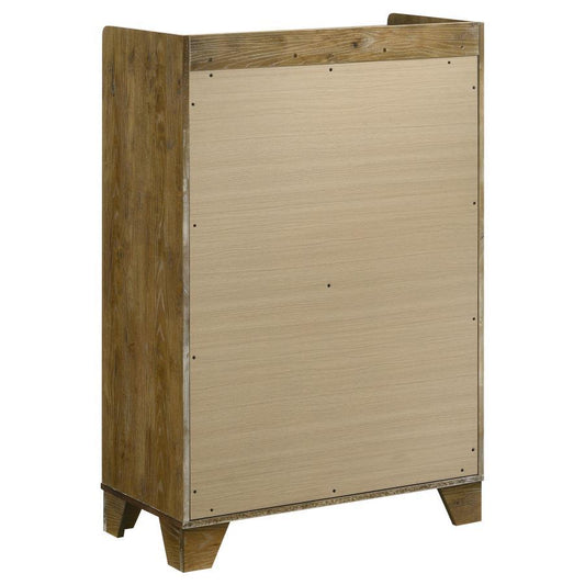 Henderson - 5 - Drawer Bedroom Chest Of Drawers - Medium Oak Accent Chests by Coaster Fine Furniture - Walls Furniture & Mattress