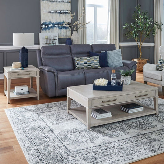 New Haven - 3 Piece Table Set - Sanctuary White Table Sets by Liberty Furniture - Walls Furniture & Mattress