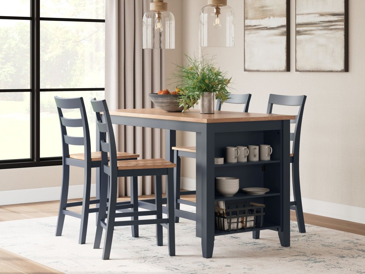 Gesthaven - Rectangular Dining Room Counter Set 5 Piece Dining Room Sets by Signature Design by Ashley® - Walls Furniture & Mattress