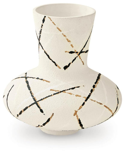 Brockford - Vase - Cream / Black / Brown Vases & Jars by Signature Design by Ashley® - Walls Furniture & Mattress
