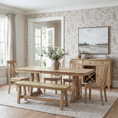 Lindsey Farm - Trestle Table Set 5 Piece Dining Room Sets by Liberty Furniture - Walls Furniture & Mattress