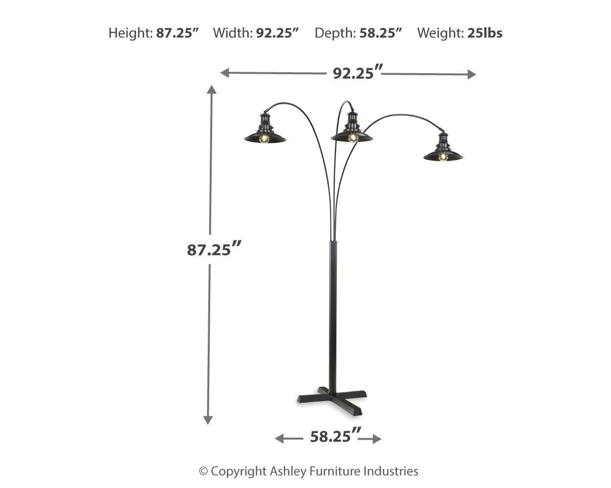 Sheriel - Metal Arc Lamp - Black Floor Lamps by Signature Design by Ashley® - Walls Furniture & Mattress