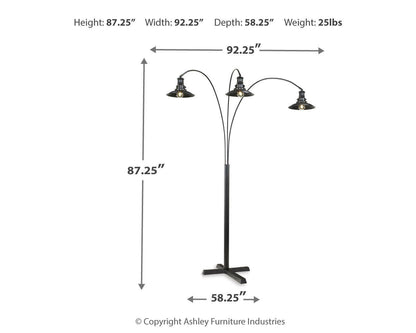 Sheriel - Metal Arc Lamp - Black Floor Lamps by Signature Design by Ashley® - Walls Furniture & Mattress