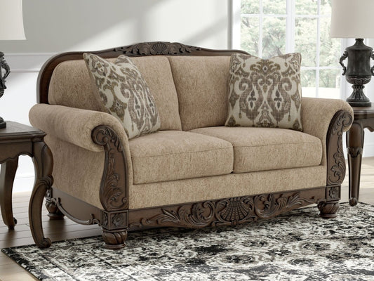 Chelsworth - Loveseat - Golden Stationary Loveseats by Signature Design by Ashley® - Walls Furniture & Mattress
