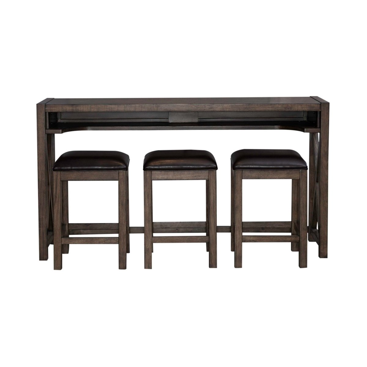 Lennox - 4 Piece Console Set (Console 3 Stools) - Dark Brown 4 Piece Living Room Sets by Liberty Furniture - Walls Furniture & Mattress
