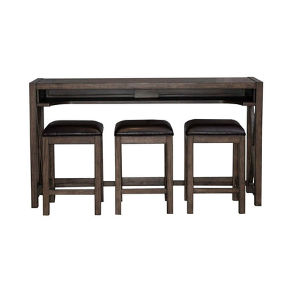 Lennox - 4 Piece Console Set (Console 3 Stools) - Dark Brown 4 Piece Living Room Sets by Liberty Furniture - Walls Furniture & Mattress