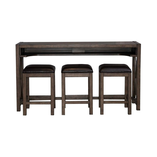 Lennox - 4 Piece Console Set (Console 3 Stools) - Dark Brown 4 Piece Living Room Sets by Liberty Furniture - Walls Furniture & Mattress