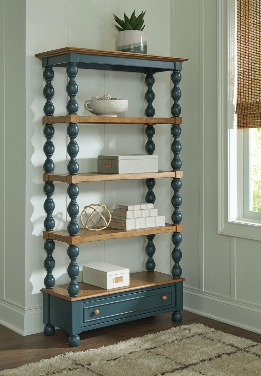 Finnworth - Bookcase - Blue / Brown Standard Bookcases by Signature Design by Ashley® - Walls Furniture & Mattress